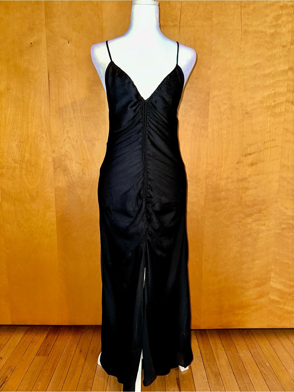 Free People “Nothing Better” Midi Slip Dress in Black